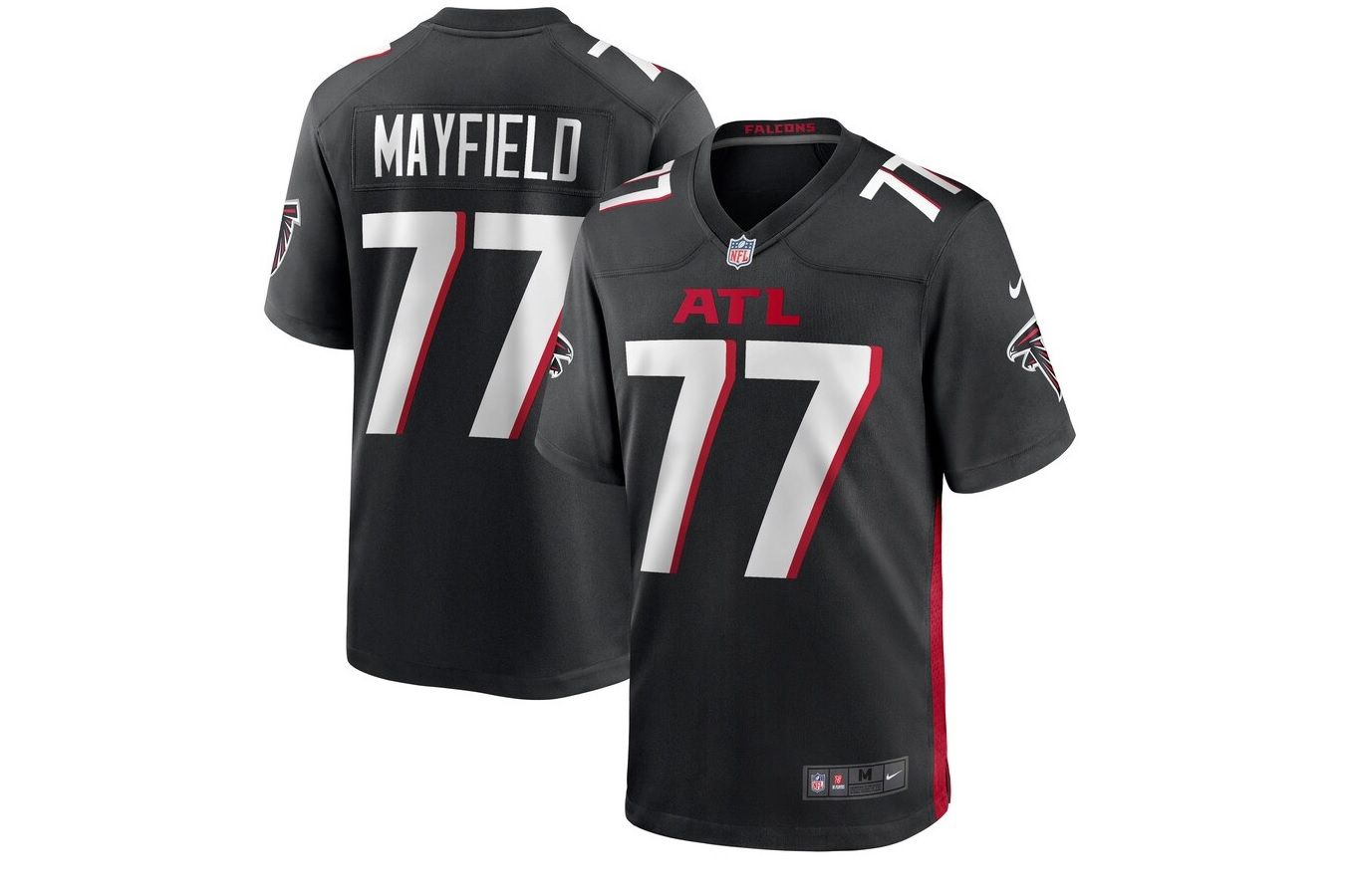 Men Atlanta Falcons #77 Jalen Mayfield Nike Black Game NFL Jersey->atlanta falcons->NFL Jersey